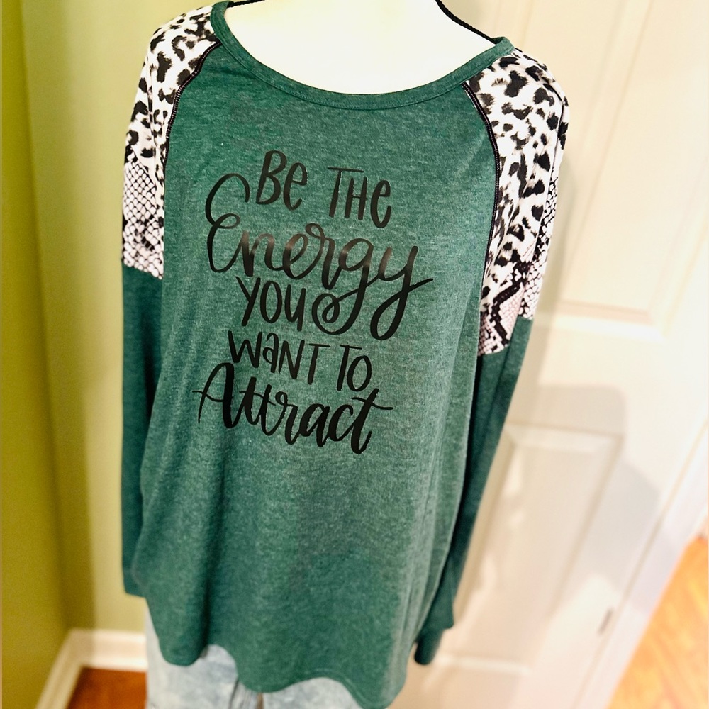Be The Energy You Want To Attract Graphic Image Ragland Animal Print Shirt 2XL